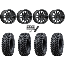 Tusk Terrabite 32x10-15 Radial Tires on MSA M43 Fang Titanium Tint Wheels