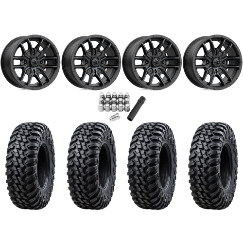 Tusk Terrabite 31x10-15 Radial Tires on MSA M43 Fang Titanium Tint Wheels