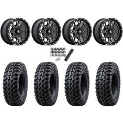 Tusk Terrabite 32x10-15 Radial Tires on MSA M45 Portal Gloss Black Milled Wheels