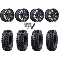 Tusk Terrabite 32x10-14 Radial Tires on MSA M49 Creed Matte Black & Machined Wheels