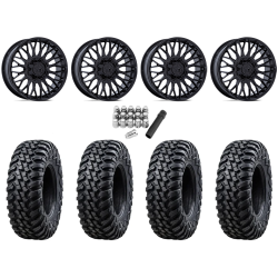 Tusk Terrabite 32x10-15 Radial Tires on MSA M50 Clubber Gloss Black Wheels