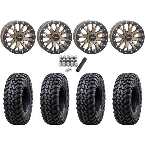 Tusk Terrabite 32x10-15 Radial Tires on SB-4 Bronze Beadlock Wheels