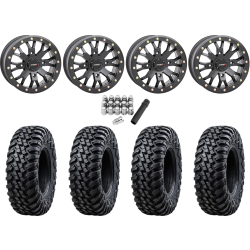 Tusk Terrabite 32x10-14 Radial Tires on SB-4 Matte Black Beadlock Wheels