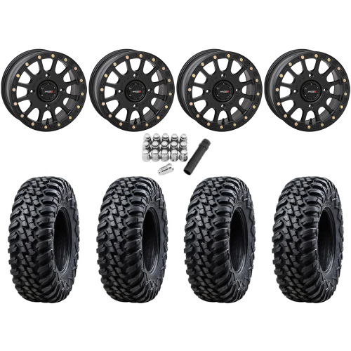 Tusk Terrabite 32x10-14 Radial Tires on SB-5 Matte Black Beadlock Wheels