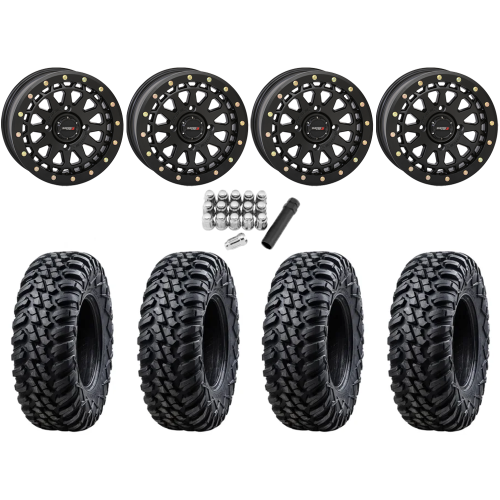 Tusk Terrabite 31x10-15 Radial Tires on SB-6 Matte Black Beadlock Wheels