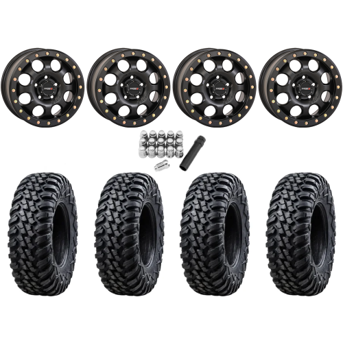 Tusk Terrabite 31x10-15 Radial Tires on SB-7 Matte Black Beadlock Wheels