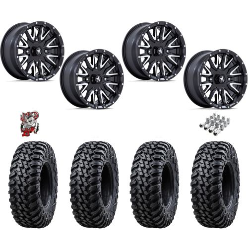 Tusk Terrabite 30x10-14 Radial Tires on MSA M49 Creed Matte Black & Machined Wheels