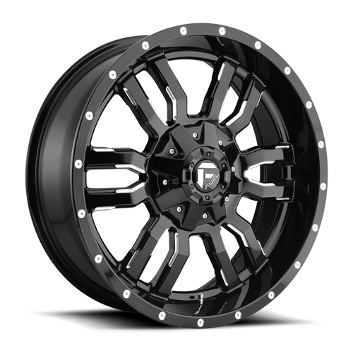 Fuel Off-Road SLEDGE D595 Gloss Black & Milled 20x7 Wheel/Rim