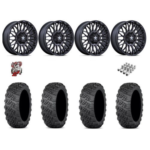 ITP Versa Cross V3 Tires 33x10-20 on MSA M50 Clubber Matte Black DDT Wheels