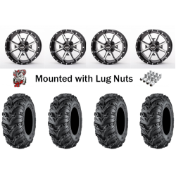 ITP Mud Lite II 2) 28x9-14 & 2) 28x11-14 Tires on Frontline 556 Machined Wheels