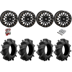 Assassinator Mud Tires 32x8-14 on HL23 Matte Black Beadlock Wheels