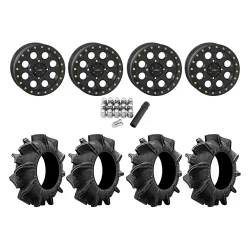 Assassinator Mud Tires 28x8-14 on SB-7 Matte Black Beadlock Wheels