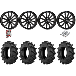 BKT TR 171 44x11.2-24 Tires on HL21 Gloss Black Wheels