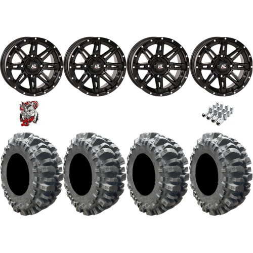 Interco Bogger 27x10-14 Tires on HL22 Gloss Black Wheels