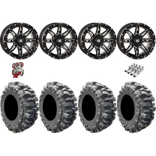 Interco Bogger 31x9.5-14 Tires on HL22 Gloss Black and Machined Wheels