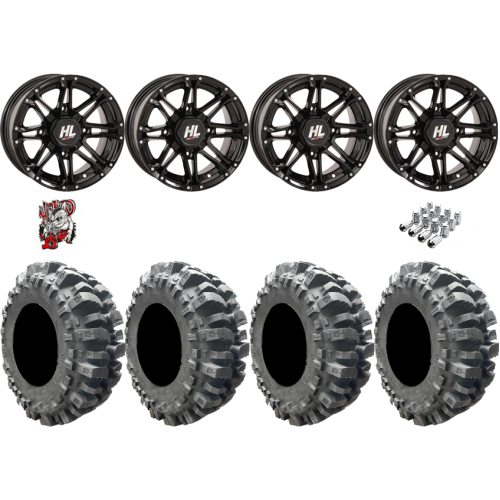 Interco Bogger 27x10-14 Tires on HL3 Gloss Black Wheels