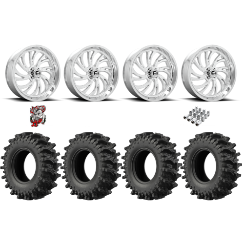 EFX MotoSlayer 40x10.5-24 Tires on Fuel Kompressor Polished Wheels