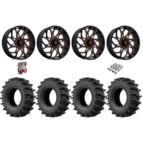 EFX MotoSlayer 40x10.5-24 Tires on Fuel Runner Candy Orange Wheels