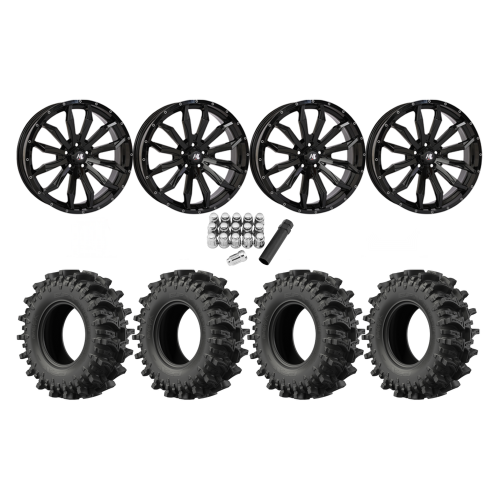 EFX MotoSlayer 45x10.5-24 Tires on HL21 Gloss Black Wheels