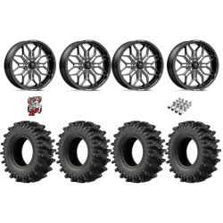 EFX MotoSlayer 35x9.5-24 Tires on MSA M47 Sniper Gloss Black Milled Wheels