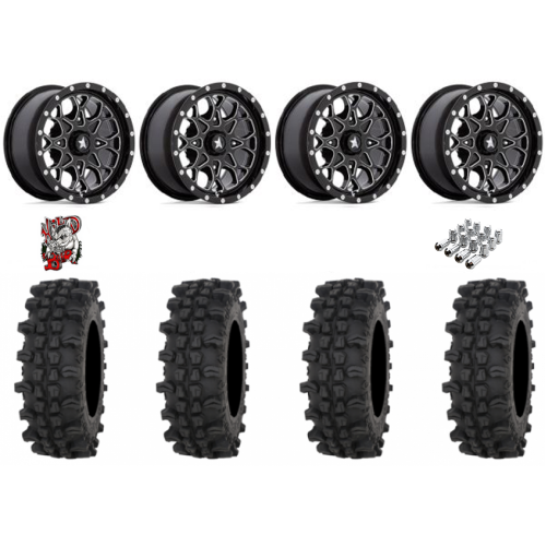 Frontline ACP 28x10-14 Tires on MSA M45 Portal Milled Wheels