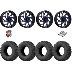 EFX Motoclaw 33x10-20 Tires on Fuel Runner Candy Blue Wheels