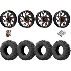 EFX Motoclaw 33x10-20 Tires on Fuel Runner Candy Orange Wheels