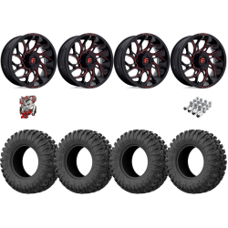 EFX Motoclaw 33x10-20 Tires on Fuel Runner Candy Red Wheels