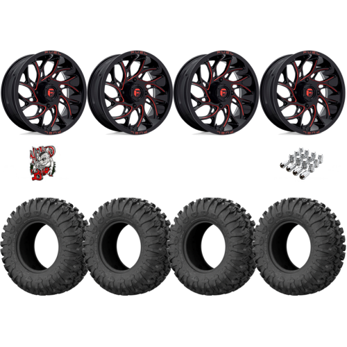 EFX Motoclaw 33x10-18 Tires on Fuel Runner Candy Red Wheels