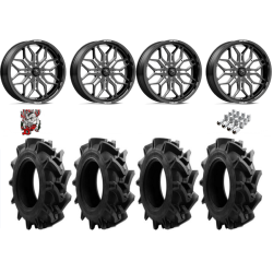 EFX Motohavok 32x8.5-18 Tires on MSA M47 Sniper Gloss Black Milled Wheels