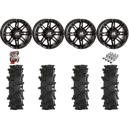 High Lifter Outlaw Max 28x10-14 Tires on HL3 Gloss Black Wheels