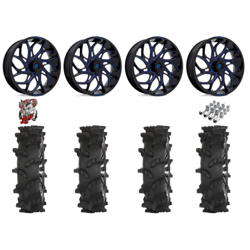 High Lifter Outlaw Max 33x10-20 Tires on Fuel Runner Candy Blue Wheels