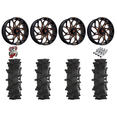 High Lifter Outlaw Max 33x10-20 Tires on Fuel Runner Candy Orange Wheels