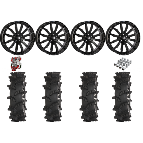 High Lifter Outlaw Max 44x10-24 Tires on HL21 Gloss Black Wheels