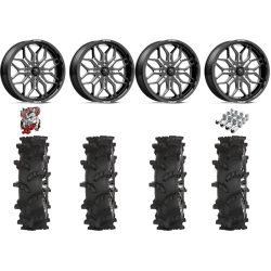 High Lifter Outlaw Max 44x10-24 Tires on MSA M47 Sniper Gloss Black Milled Wheels