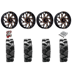 Quadboss QBT680 36x9.5-20 Tires on Fuel Runner Candy Orange Wheels