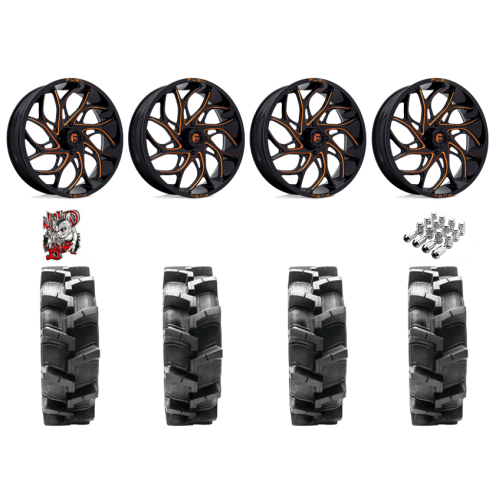 Quadboss QBT680 40x9.5-20 Tires on Fuel Runner Candy Orange Wheels