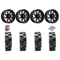 Quadboss QBT680 36x9.5-20 Tires on Fuel Runner Candy Red Wheels