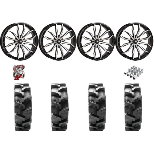 Quadboss QBT680 38x9.5-24 Tires on HL21 Machined Wheels