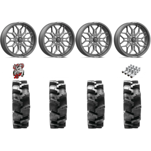 Quadboss QBT680 35x9.5-18 Tires on MSA M47 Sniper Gunmetal Milled Wheels