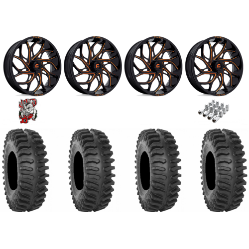 System 3 XT400 35x9.5-20 Tires on Fuel Runner Candy Orange Wheels