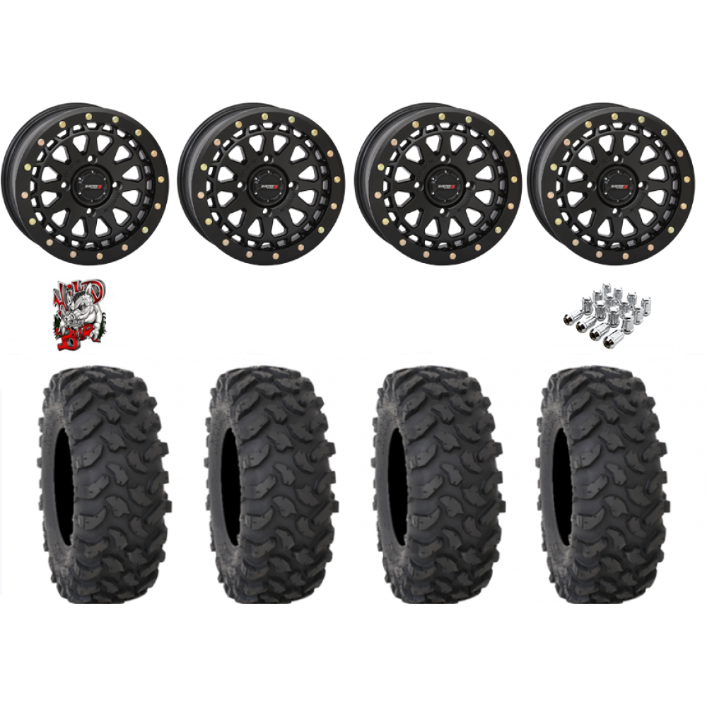 System 3 XTR370 33-10-15 Tires on SB-6 Matte Black Beadlock Wheels