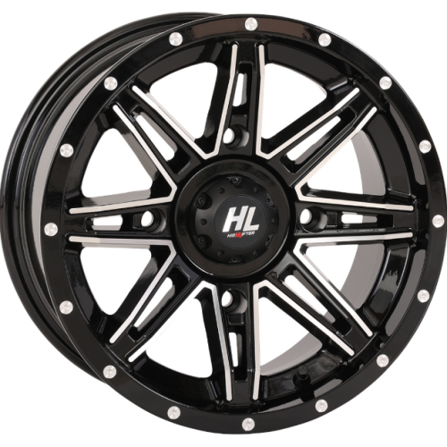 BKT AT 171 28x9-14 Tires on HL22 Gloss Black and Machined Wheels