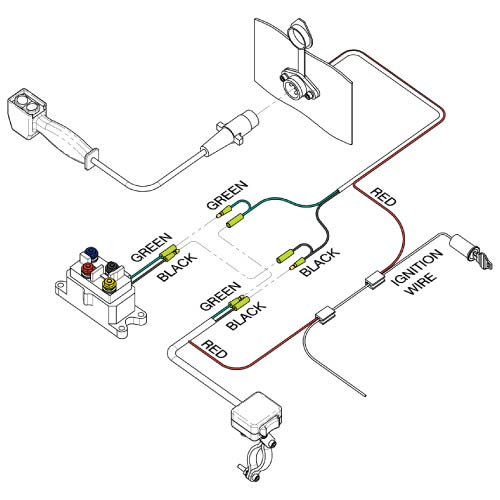 Universal ATV Winch 14ft Corded Remote Kit