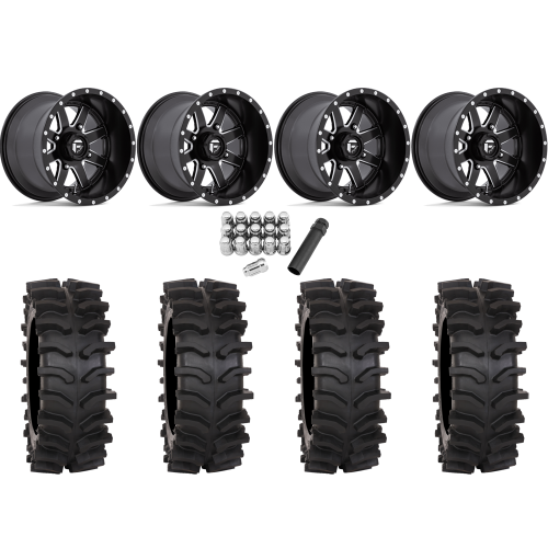 System 3 XT400W 30x12-15 Tires on Fuel Maverick Matte Black Milled (15x10) Wheels