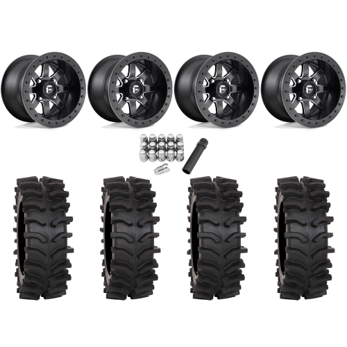 System 3 XT400W 30x12-15 Tires on Fuel Maverick Matte Black Milled (15x10) Beadlock Wheels