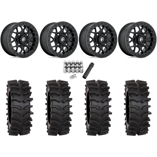 System 3 XT400W 30x12-15 Tires on Fuel Tech Matte Black (15x10) Beadlock Wheels