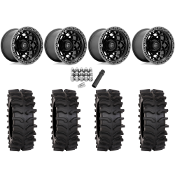 System 3 XT400W 30x12-15 Tires on Fuel Unit Matte Black (15x10) Wheels