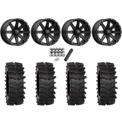 System 3 XT400W 30x12-15 Tires on MSA M33 Clutch Satin Black (15x10) Wheels