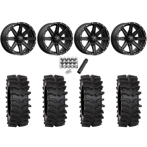 System 3 XT400W 32x12-15 Tires on MSA M33 Clutch Satin Black (15x10) Wheels